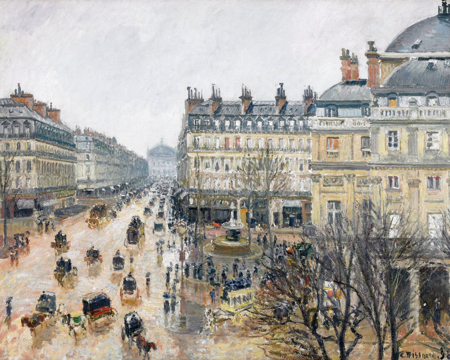 French Theater Square, Paris (1898) by Camille Pissarro