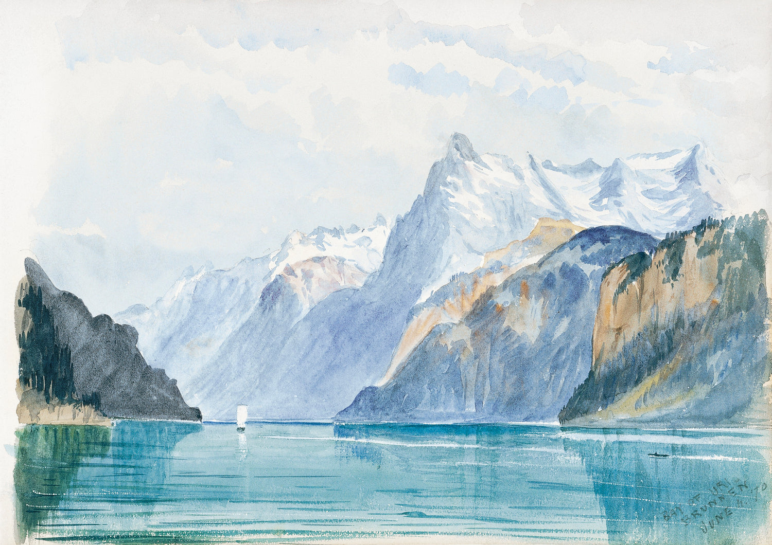 Bay of Uri, Brunnen from Switzerland (1870) by John Singer Sargent