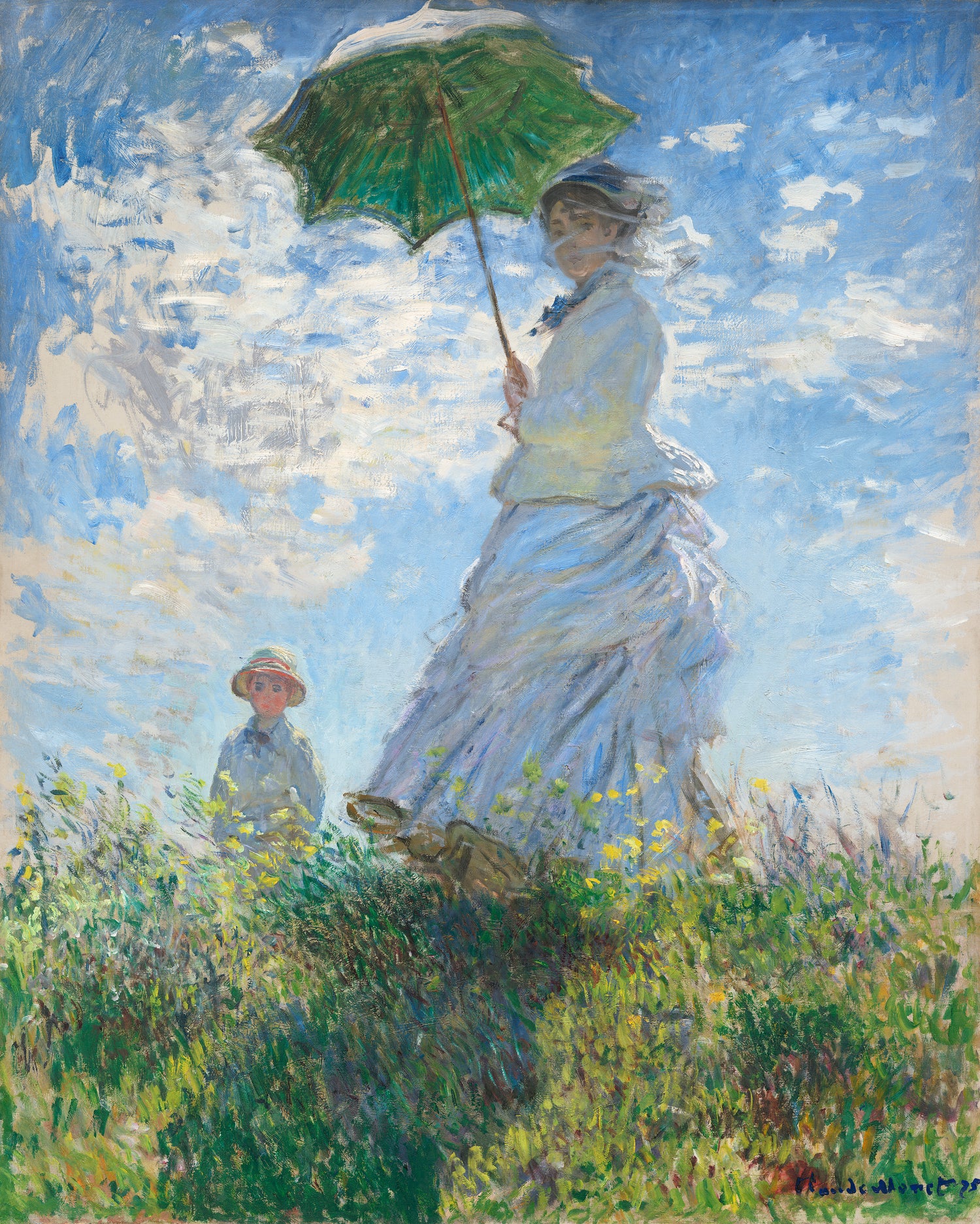 Woman with a Parasol, Madame Monet and Her Son (1875) by Claude Monet