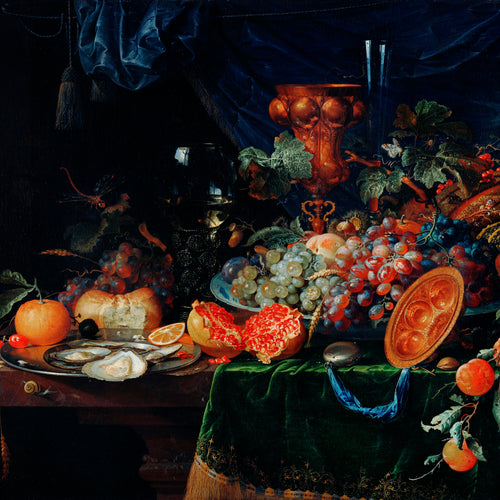 Fruits and oysters (1660-1679) by Abraham Mignon