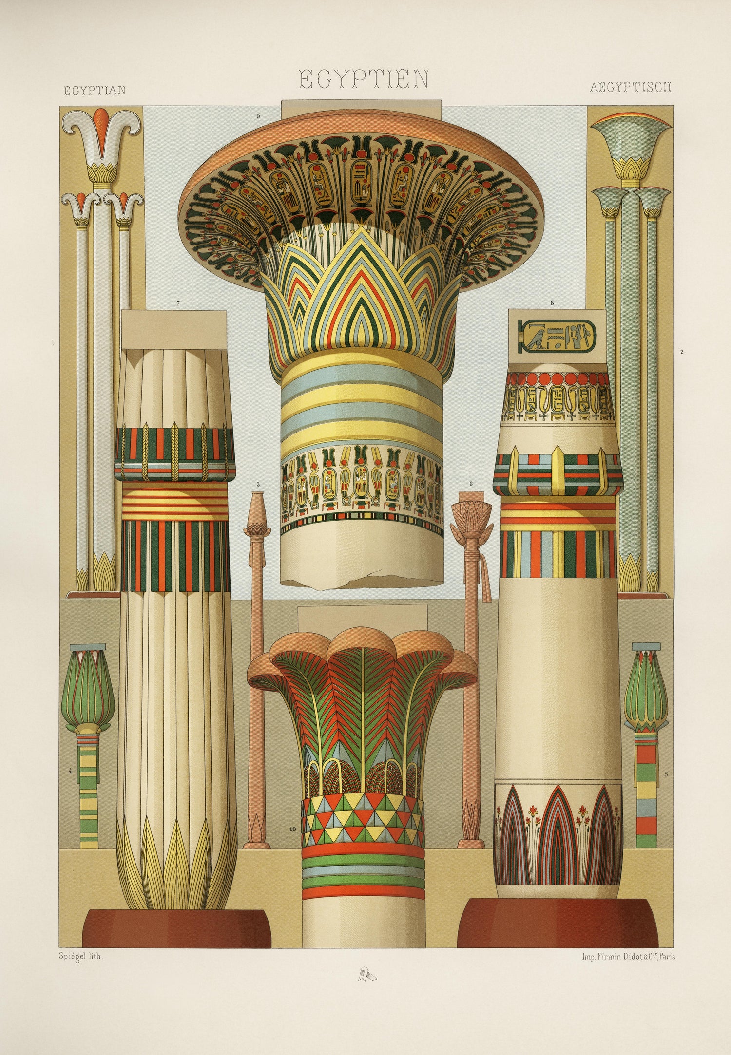 Egyptian pattern from L'ornement Polychrome (1888) by Albert Racinet