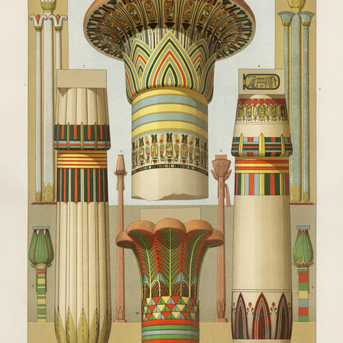 Egyptian pattern from L'ornement Polychrome (1888) by Albert Racinet