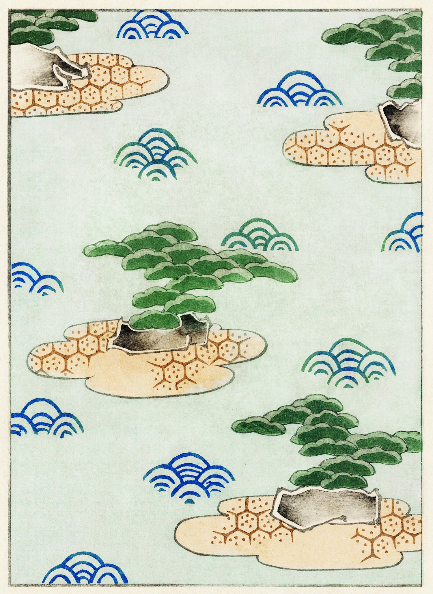 Landscape illustration from Bijutsu Sekai (1893-1896) by Watanabe Seitei