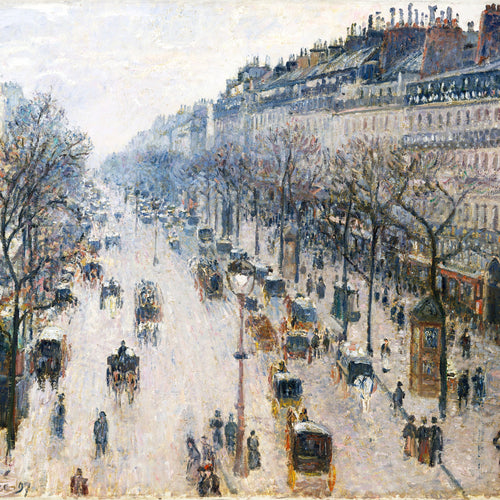 The Boulevard Montmartre on a Winter Morning (1897) by Camille Pissarro