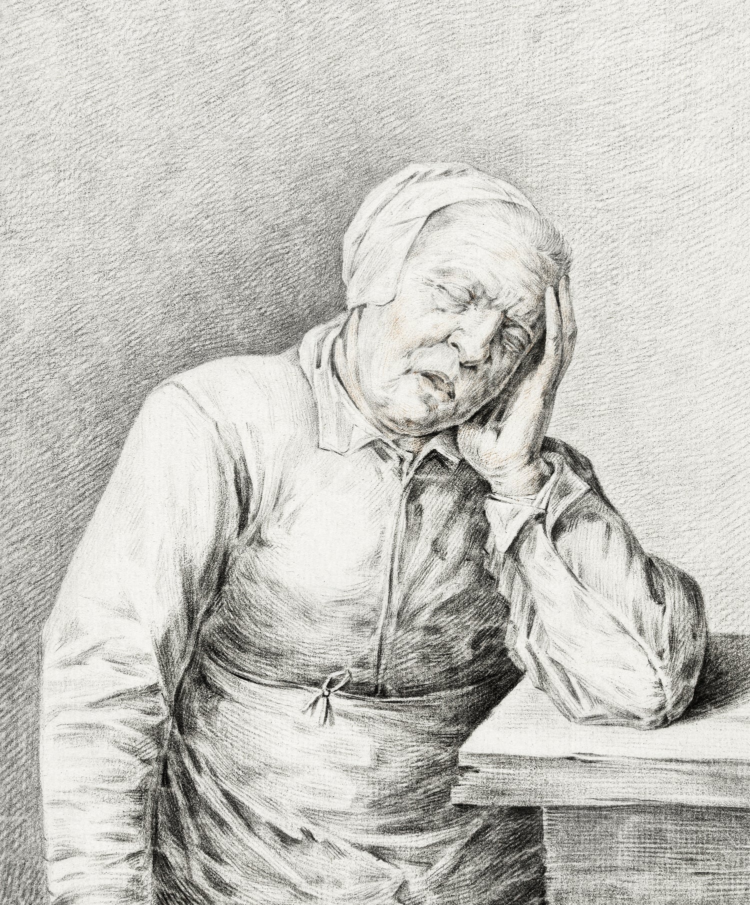 Sleeping old woman, with her head in her hand (1775-1833) by Jean Bernard