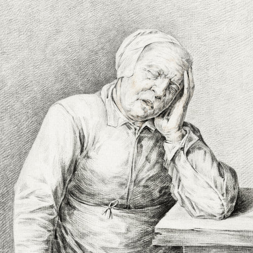 Sleeping old woman, with her head in her hand (1775-1833) by Jean Bernard