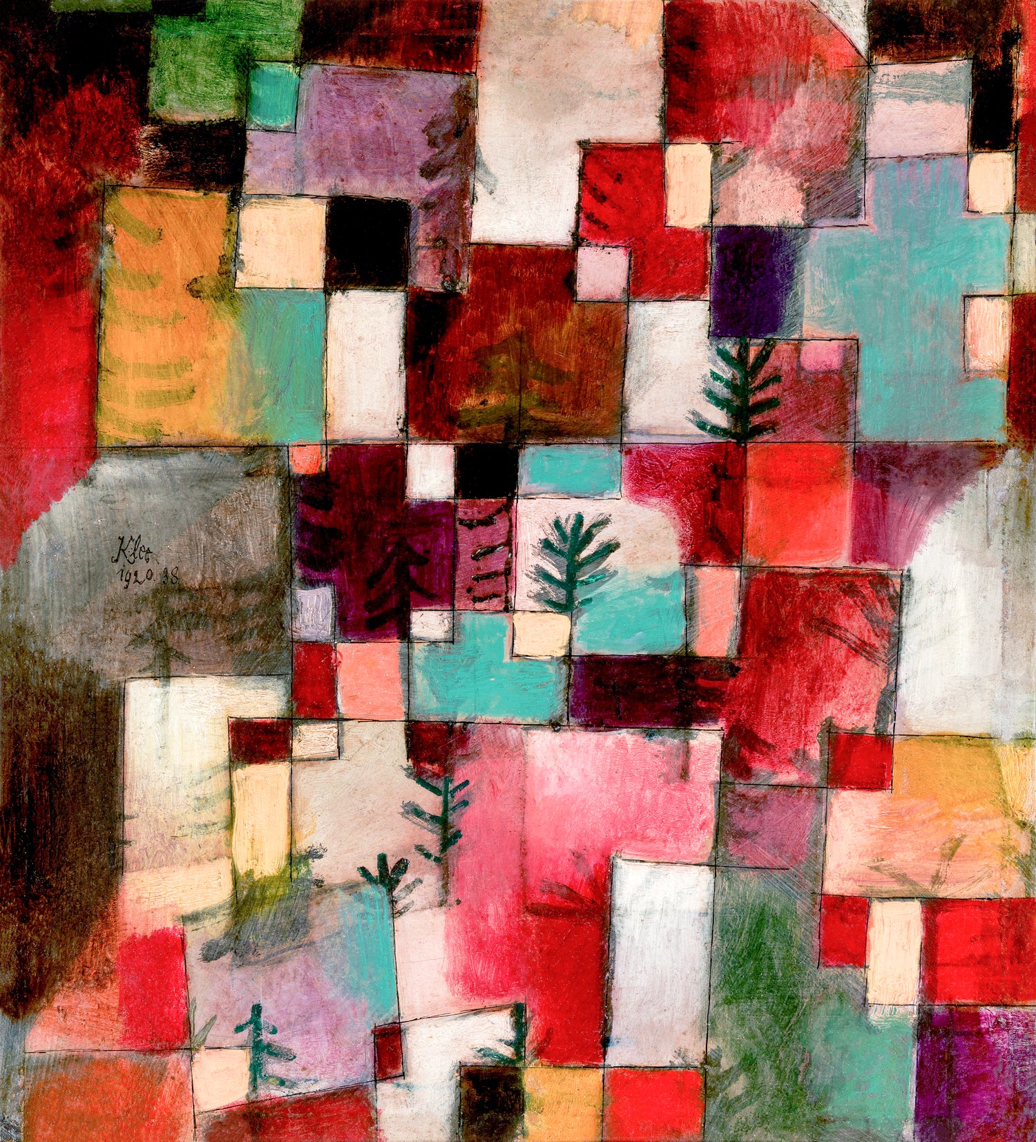 Red green and Violet-Yellow Rhythms (1920) by Paul Klee