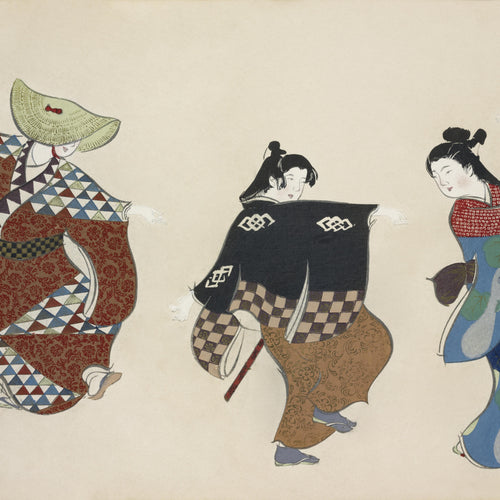 Dancers from Momoyogusa-Flowers of a Hundred Generations (1909) by Kamisaka Sekka