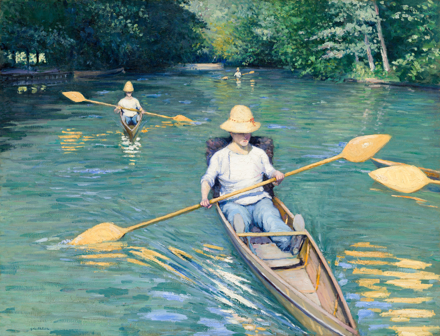 Skiffs (1877) by Gustave Caillebotte