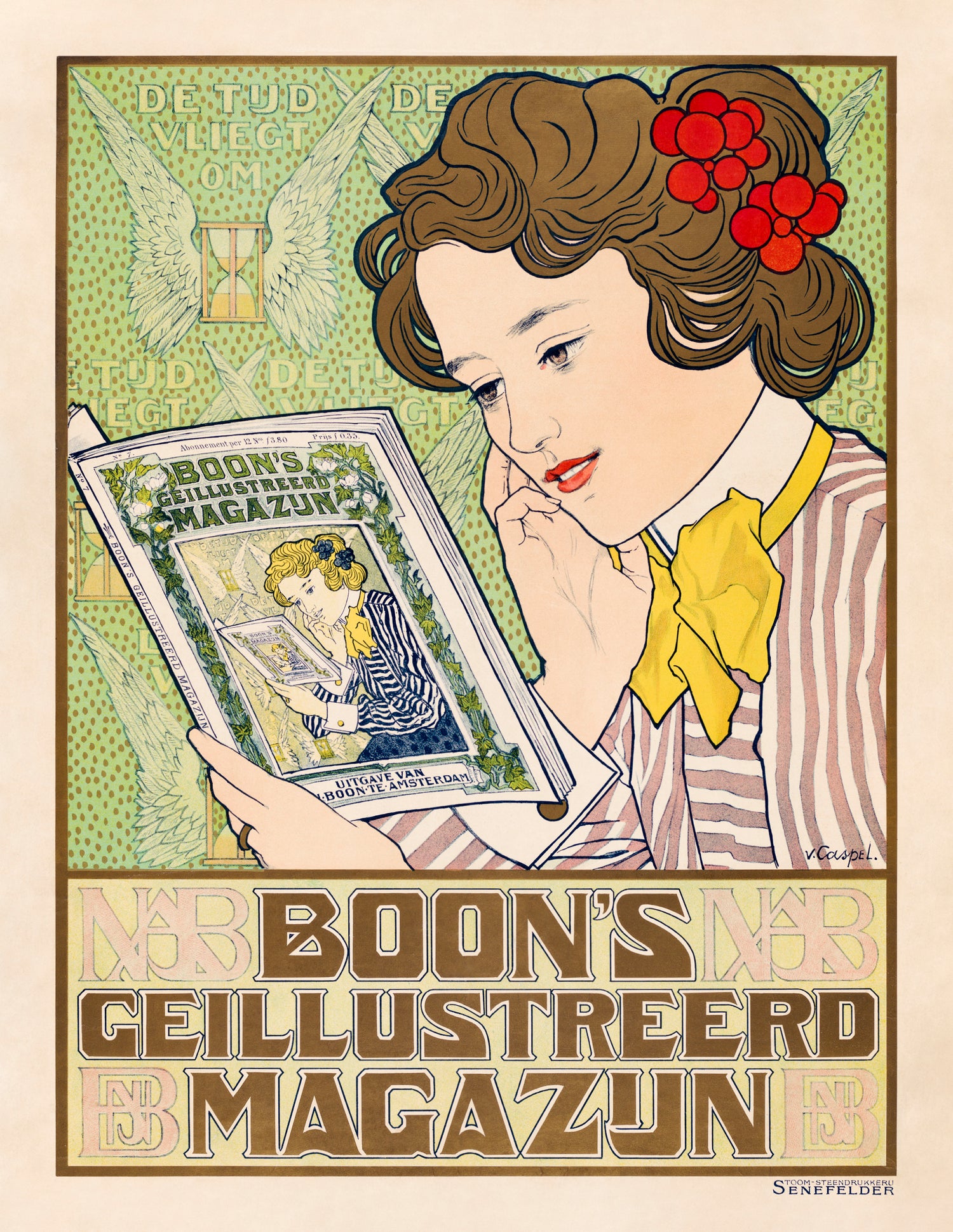 Affiche voor Boon's Geïllustreerd Magazijn (1899-1909) by Johann Georg van Caspel