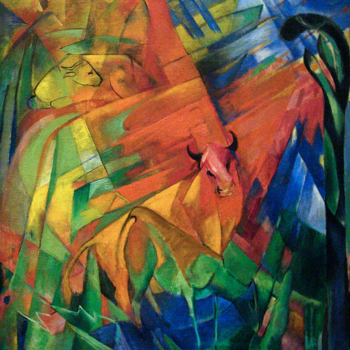 Animals in a Landscape (1914) by Franz Marc