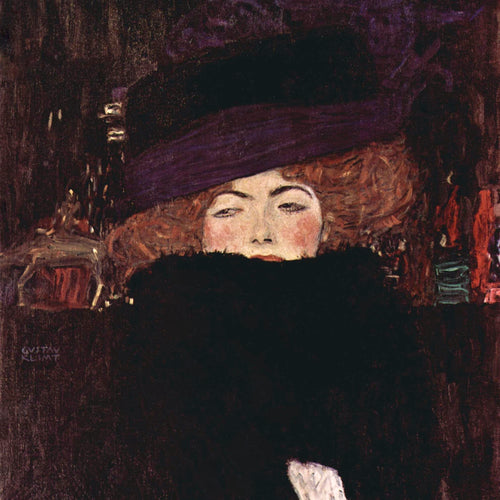 Dame mit Hut und Federboa (1909) by Gustav Klimt