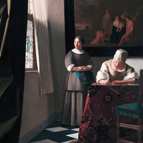 Lady Writing a Letter with her Maid (1670-1671) by Johannes Vermeer