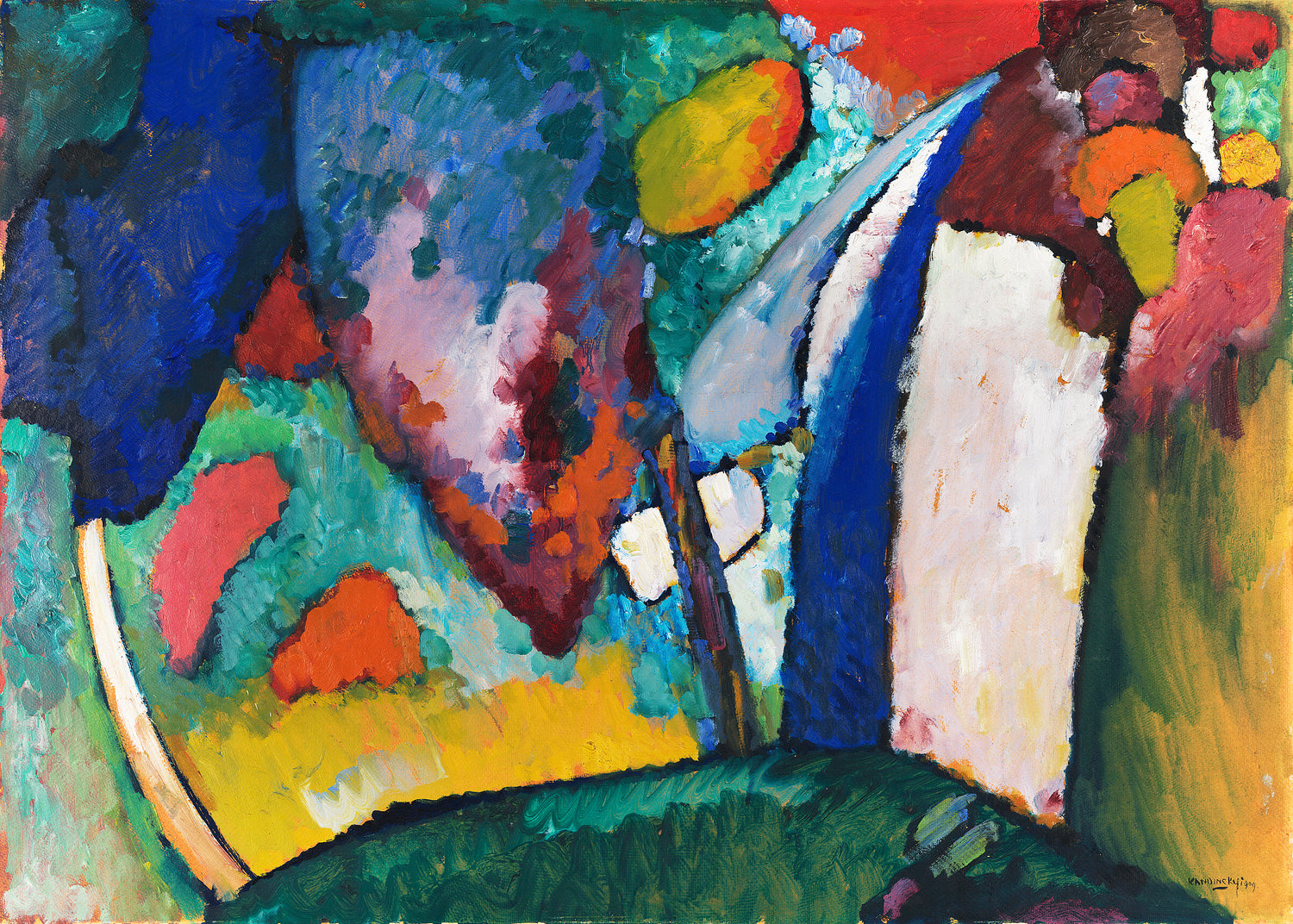 The Waterfall (1909) by Wassily Kandinsky