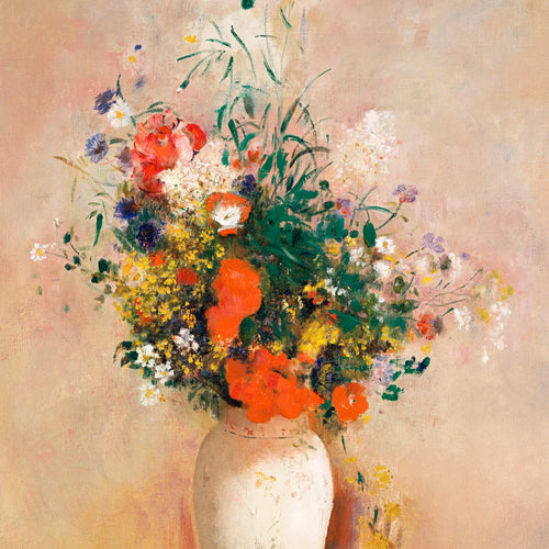 Vase of Flowers (Pink Background) (1906) by Odilon Redon