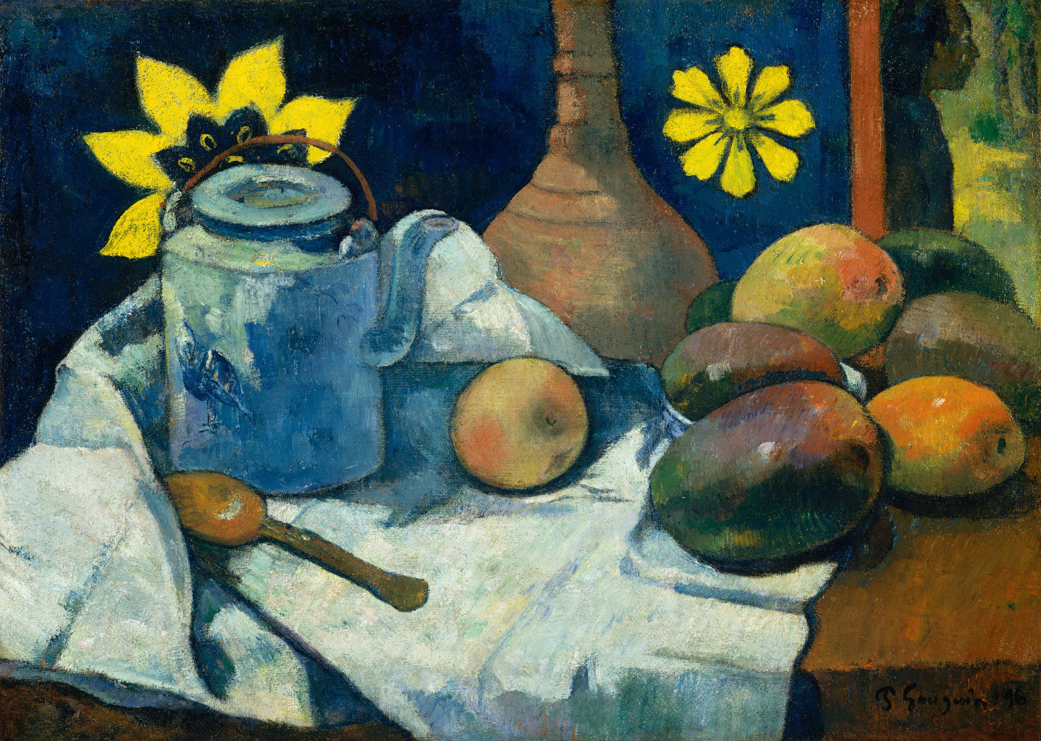 Still Life with Teapot and Fruit (1896) by Paul Gauguin