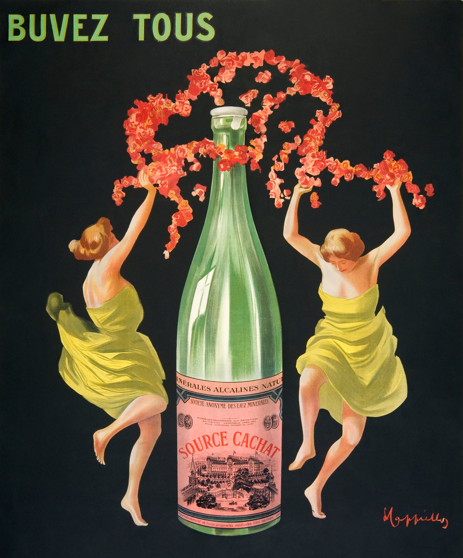 Drink all Evian-Cachat (ca.1912) (1912) by Leonetto Cappiello