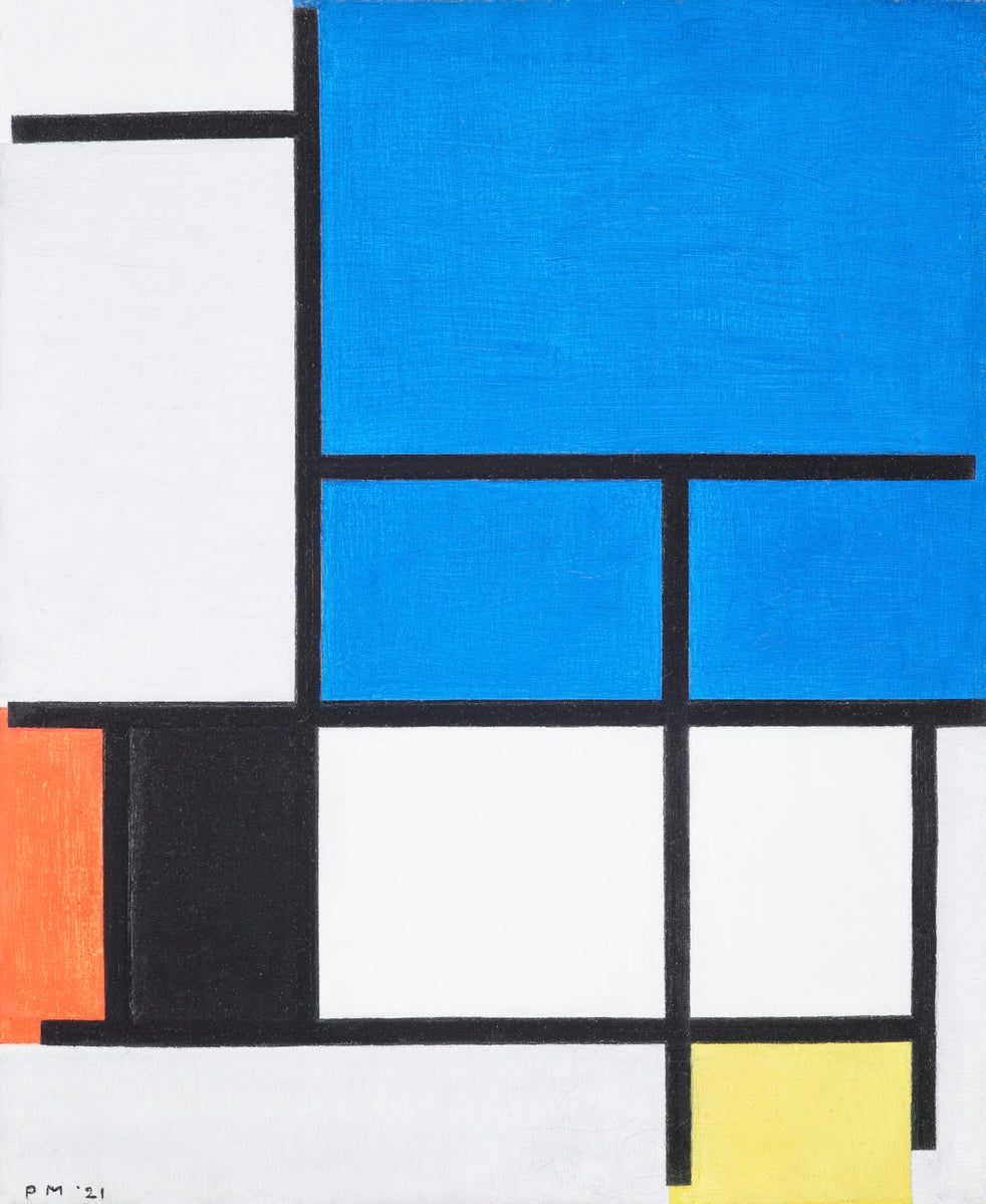 Composition with Large Blue Plane, Red, Black, Yellow, and Gray (1921) by Piet Mondrian