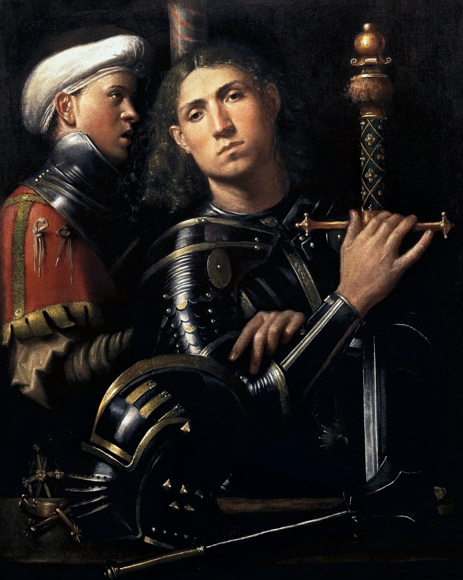 Portrait of Warrior with his Equerry (1509) by Giorgione