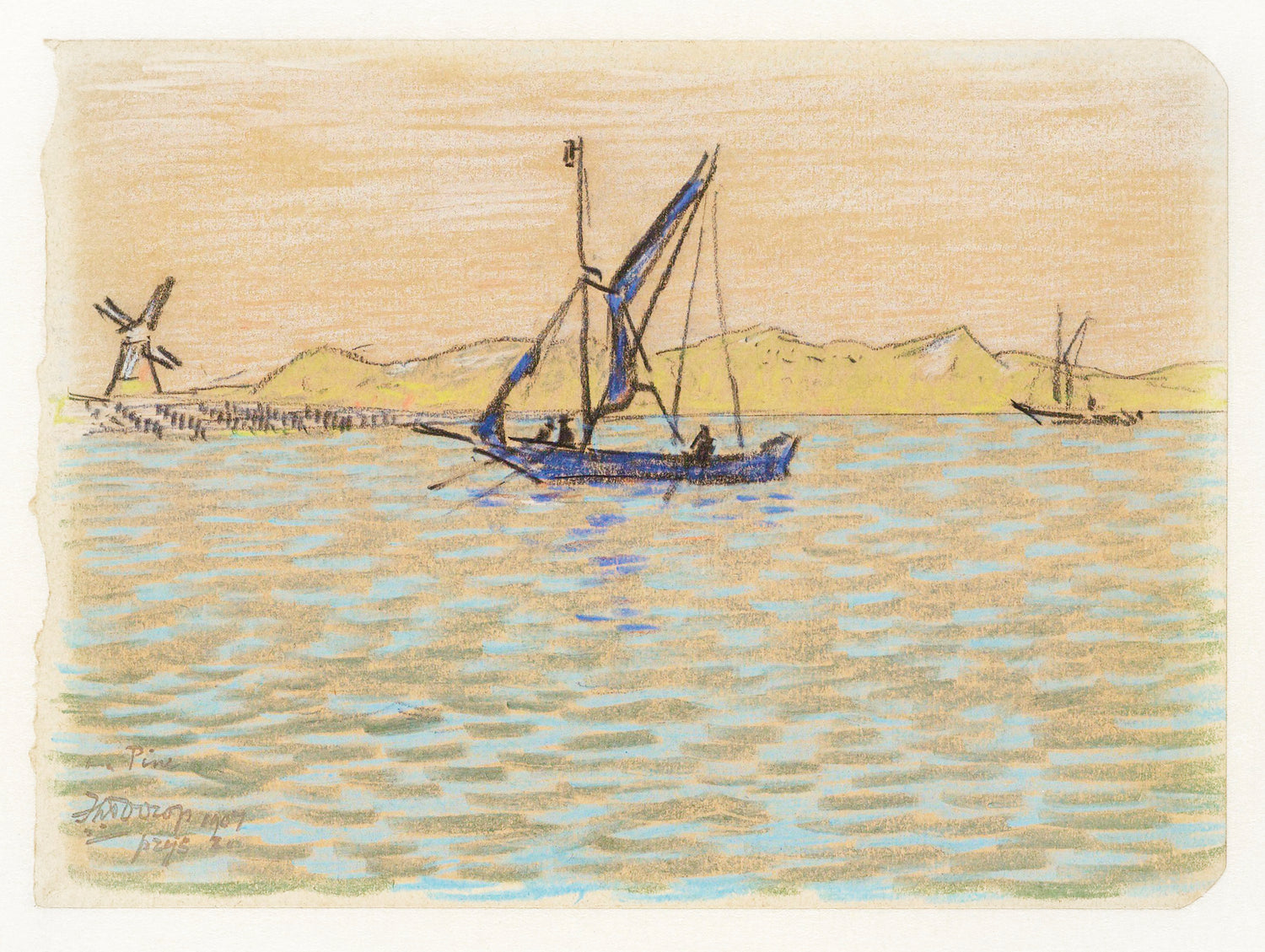 Sailing boats off the coast of Domburg (1907) by Jan Toorop