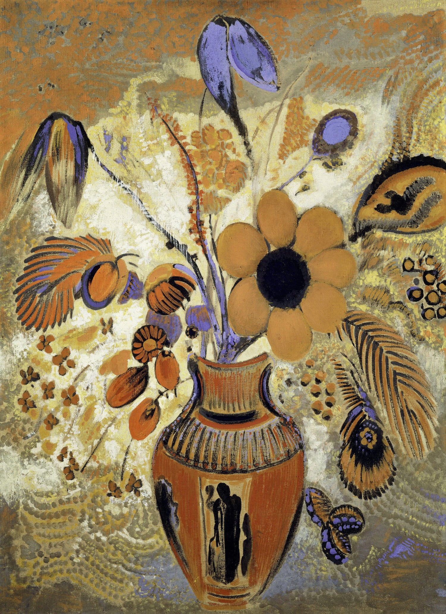 Etruscan Vase with Flowers (ca.1910-1914) by Odilon Redon