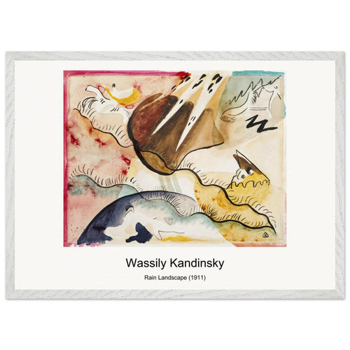 Rain Landscape (1911) by Wassily Kandinsky. Archival Print on Museum Quality Matte Paper. Premium Wood Framed Wall Art. Original Aspect Ratio
