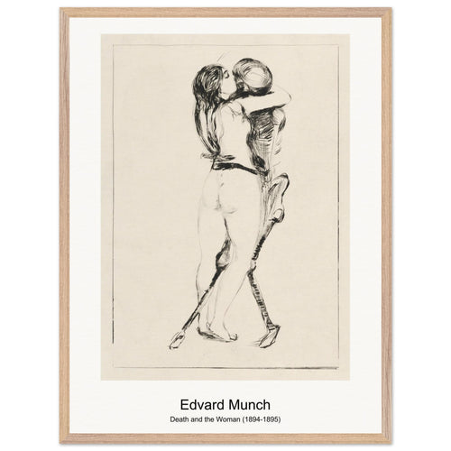Death and the Woman (1894-1895) by Edvard Munch. Archival Print on Museum Quality Matte Paper. Premium Wood Framed Wall Art. Original Aspect Ratio
