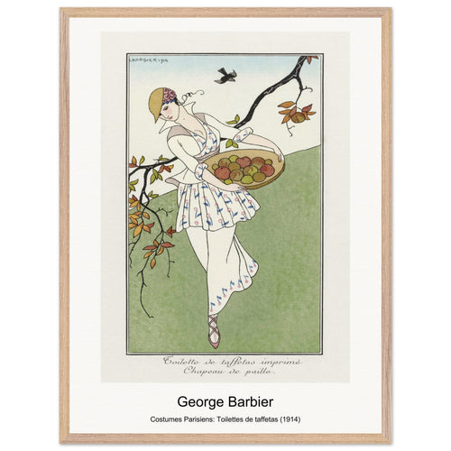 Costumes Parisiens: Toilettes de taffetas (1914) by George Barbier. Archival Print on Museum Quality Matte Paper. Premium Wood Framed Wall Art. Optimised Aspect Ratio.