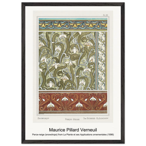 Perce-neige (snowdrops) from La Plante et ses Applications ornementales (1896) by Maurice Pillard Verneuil. Archival Print on Museum Quality Matte Paper. Premium Wood Framed Wall Art. Optimised Aspect Ratio.