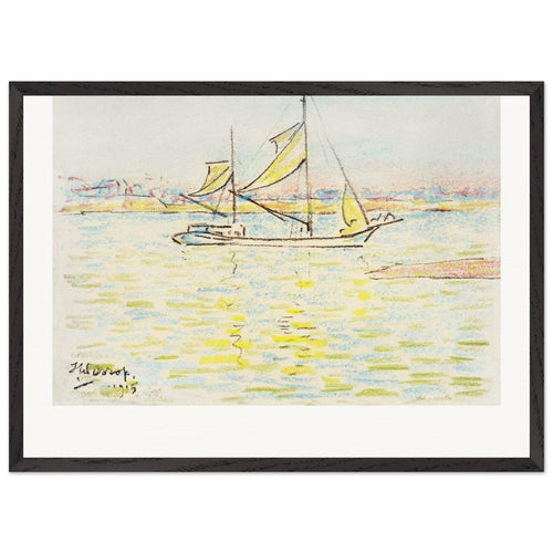 Two-master on the Zeeland waters (1915) by Jan Toorop. Archival Print on Museum Quality Matte Paper. Premium Wood Framed Wall Art. Original Aspect Ratio