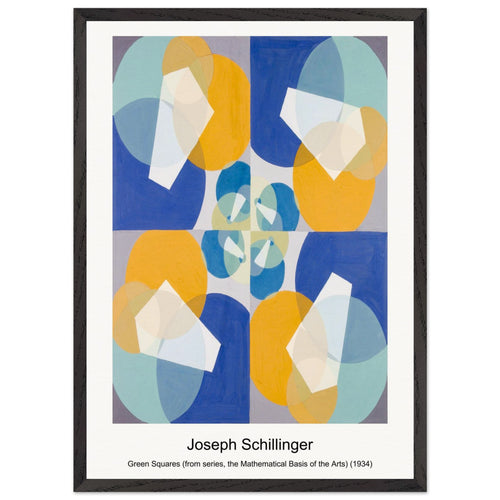 Green Squares (from series, the Mathematical Basis of the Arts) (1934) by Joseph Schillinger. Archival Print on Museum Quality Matte Paper. Premium Wood Framed Wall Art. Optimised Aspect Ratio.