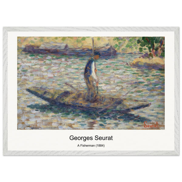 A Fisherman (1884) by Georges Seurat. Archival Print on Museum Quality Matte Paper. Premium Wood Framed Wall Art. Original Aspect Ratio