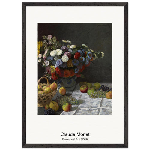 Flowers and Fruit (1869) by Claude Monet. Archival Print on Museum Quality Matte Paper. Premium Wood Framed Wall Art. Original Aspect Ratio