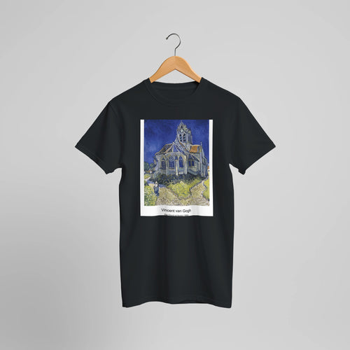 At Eternity's Gate (1890) by Vincent van Gogh. Custom Print on a 100% Airlume Combed and Ring-Spun Cotton Unisex Crewneck T-shirt Optimised Aspect Ratio.