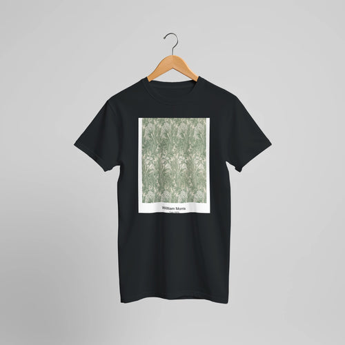 Medway pattern (1885) by William Morris. Custom Print on a 100% Airlume Combed and Ring-Spun Cotton Unisex Crewneck T-shirt Optimised Aspect Ratio.