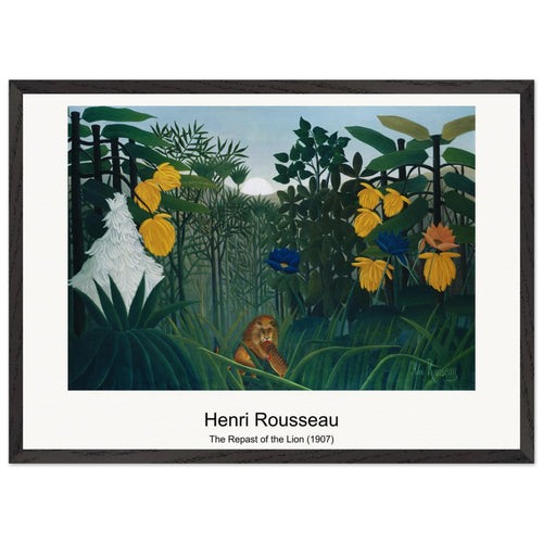 The Repast of the Lion (1907) by Henri Rousseau. Archival Print on Museum Quality Matte Paper. Premium Wood Framed Wall Art. Original Aspect Ratio
