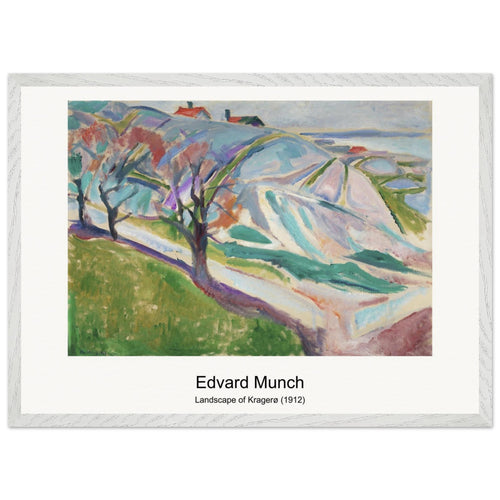 Landscape of Kragerø (1912) by Edvard Munch. Archival Print on Museum Quality Matte Paper. Premium Wood Framed Wall Art. Original Aspect Ratio