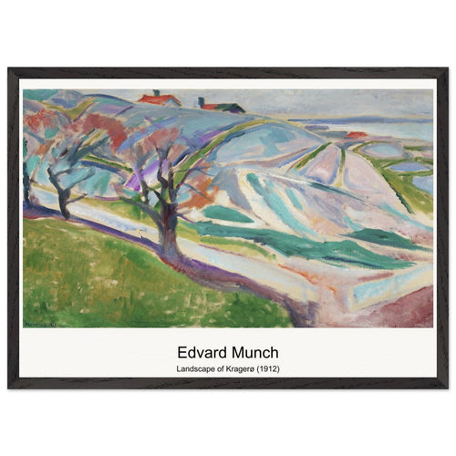 Landscape of Kragerø (1912) by Edvard Munch. Archival Print on Museum Quality Matte Paper. Premium Wood Framed Wall Art. Optimised Aspect Ratio.