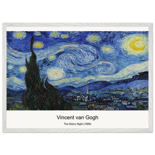 The Starry Night (1889) by Vincent van Gogh. Archival Print on Museum Quality Matte Paper. Premium Wood Framed Wall Art. Optimised Aspect Ratio.