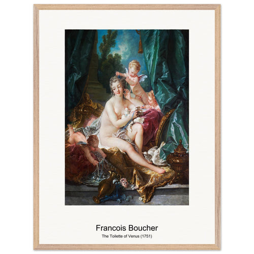 The Toilette of Venus (1751) by François Boucher. Archival Print on Museum Quality Matte Paper. Premium Wood Framed Wall Art. Optimised Aspect Ratio.