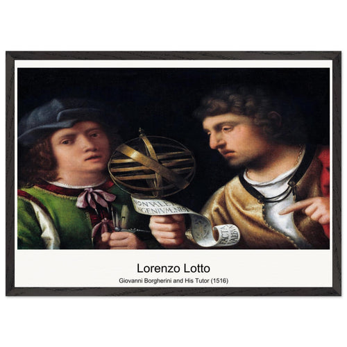Giovanni Borgherini and His Tutor (1516) by Lorenzo Lotto. Archival Print on Museum Quality Matte Paper. Premium Wood Framed Wall Art. Optimised Aspect Ratio.