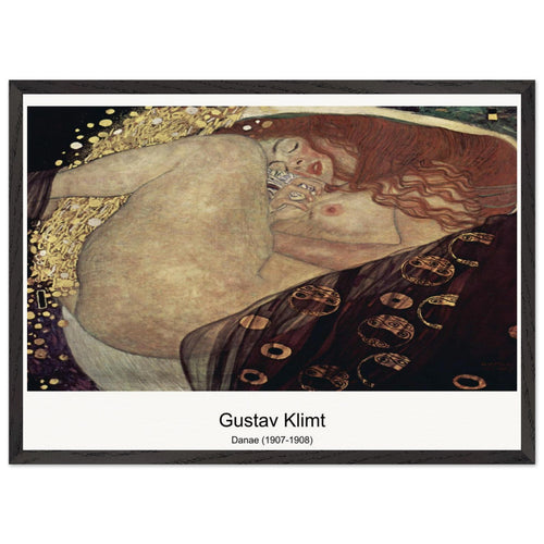Danae (1907-1908) by Gustav Klimt. Archival Print on Museum Quality Matte Paper. Premium Wood Framed Wall Art. Optimised Aspect Ratio.