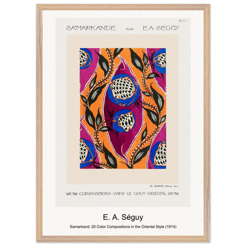 Samarkand: 20 Color Compositions in the Oriental Style (1914) by E. A. Séguy. Archival Print on Museum Quality Matte Paper. Premium Wood Framed Wall Art. Original Aspect Ratio