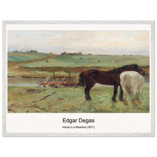 Horse in a Meadow (1871) by Edgar Degas. Archival Print on Museum Quality Matte Paper. Premium Wood Framed Wall Art. Optimised Aspect Ratio.