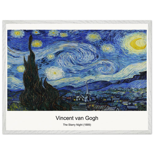 The Starry Night (1889) by Vincent van Gogh. Archival Print on Museum Quality Matte Paper. Premium Wood Framed Wall Art. Optimised Aspect Ratio.