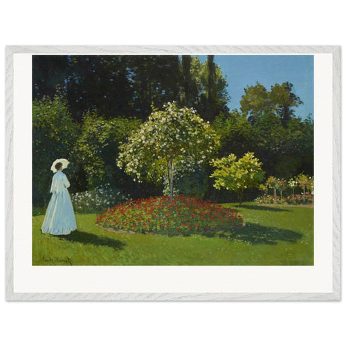 Lady in the garden (1867) by Claude Monet. Archival Print on Museum Quality Matte Paper. Premium Wood Framed Wall Art. Original Aspect Ratio