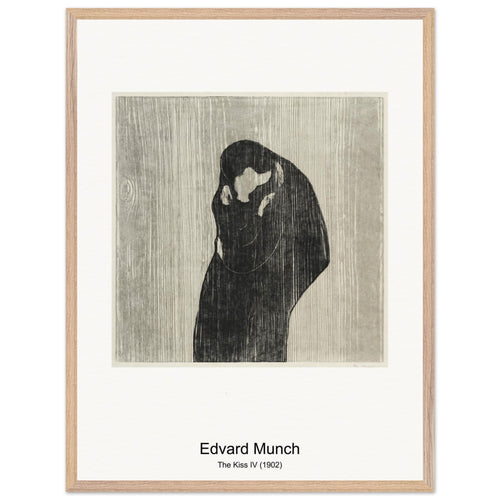 The Kiss IV (1902) by Edvard Munch. Archival Print on Museum Quality Matte Paper. Premium Wood Framed Wall Art. Original Aspect Ratio