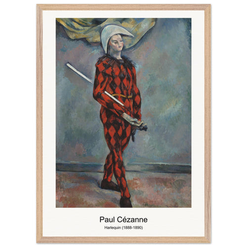 Harlequin (1888-1890) by Paul Cézanne. Archival Print on Museum Quality Matte Paper. Premium Wood Framed Wall Art. Optimised Aspect Ratio.