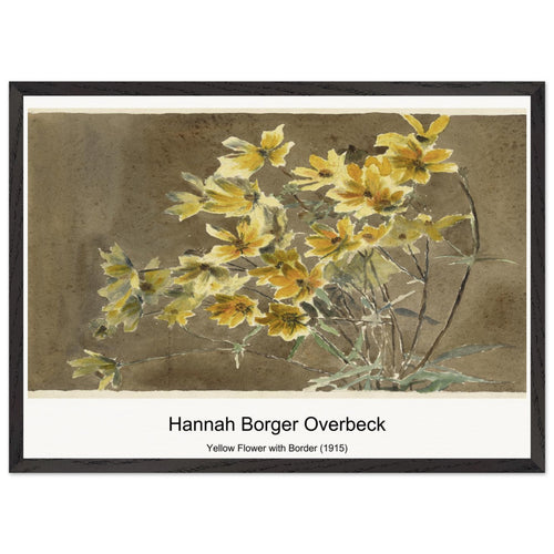Yellow Flower with Border (1915) by Hannah Borger Overbeck. Archival Print on Museum Quality Matte Paper. Premium Wood Framed Wall Art. Optimised Aspect Ratio.