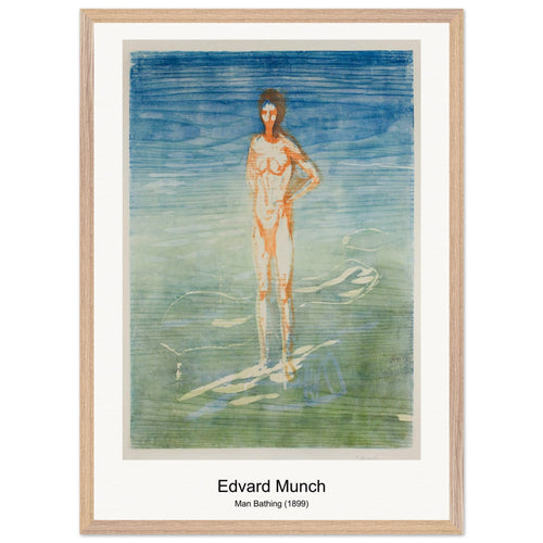 Man Bathing (1899) by Edvard Munch. Archival Print on Museum Quality Matte Paper. Premium Wood Framed Wall Art. Optimised Aspect Ratio.
